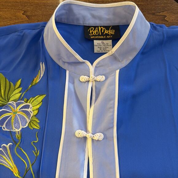 Bob Mackie Wearable Art 100% Silk 2-Piece Button Up Women’s XL Asian Inspired - Picture 5 of 9